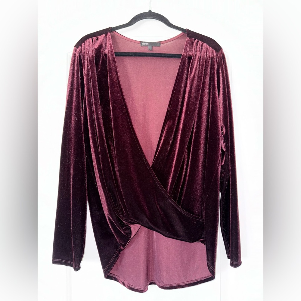Gibson Surplice Velvet Blouse